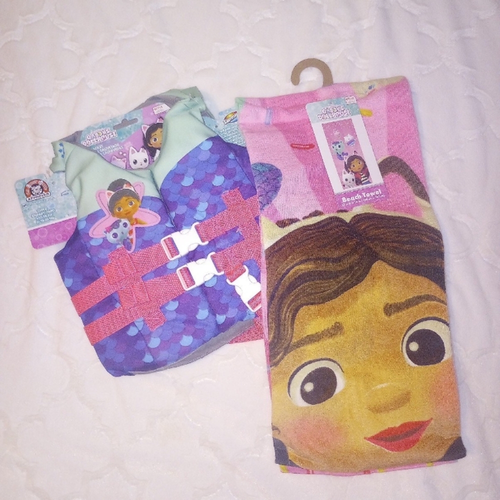 Colorful Kids' Swim Vest and Towel Set
